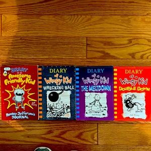 Diary of a wimpy kid set of four soft cover books